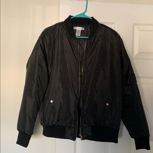 Women’s black bomber jacket